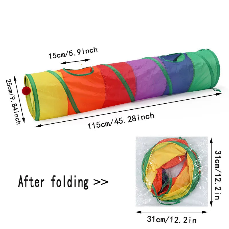 Collapsible Cat Tunnel – Crinkle Play Tube for Indoor Fun