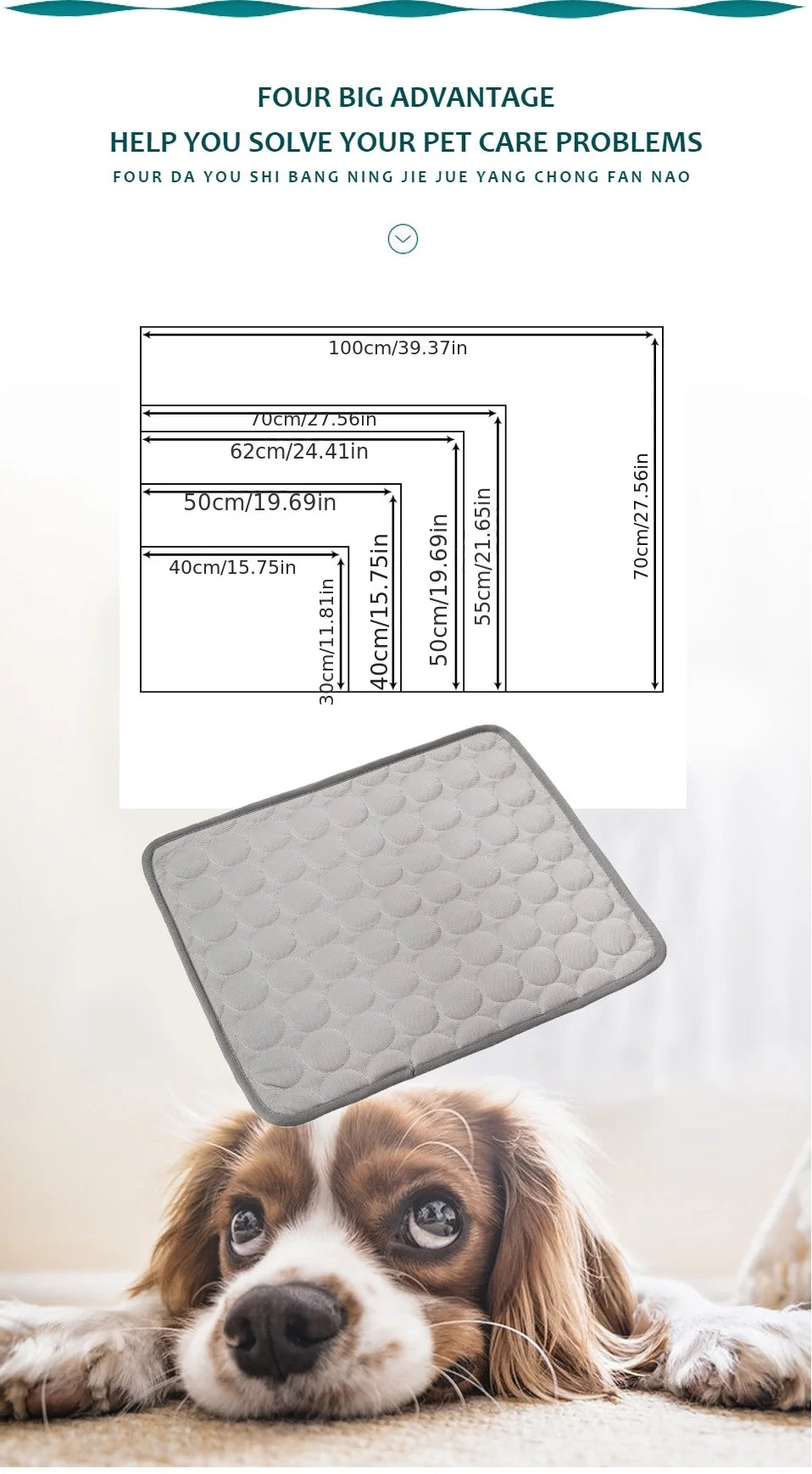 Cooling Pet Bed – Breathable Gel Mat for Summer Comfort