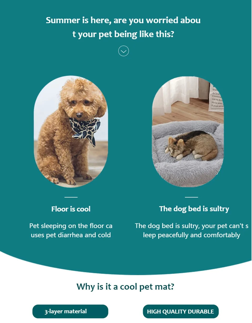 Cooling Pet Bed – Breathable Gel Mat for Summer Comfort