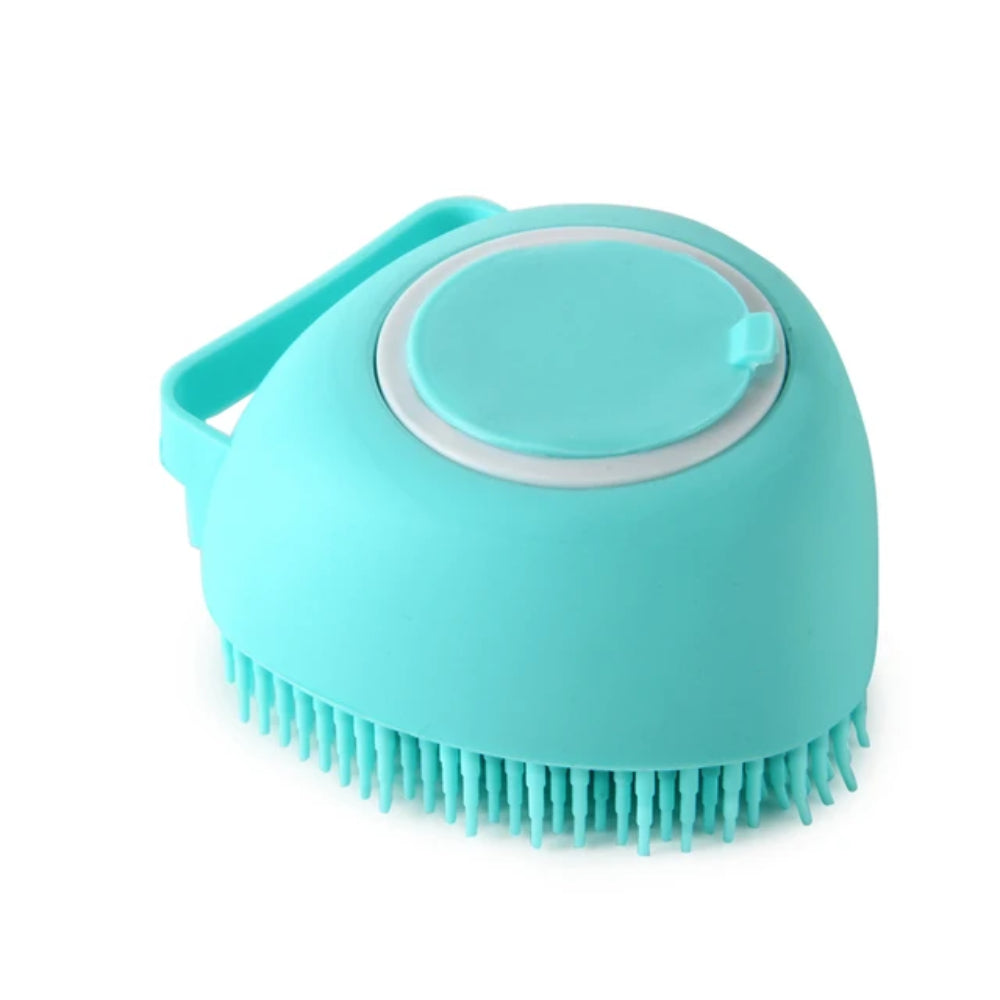 2-in-1 Pet Bath Brush – Silicone Grooming Brush with Shampoo Dispenser