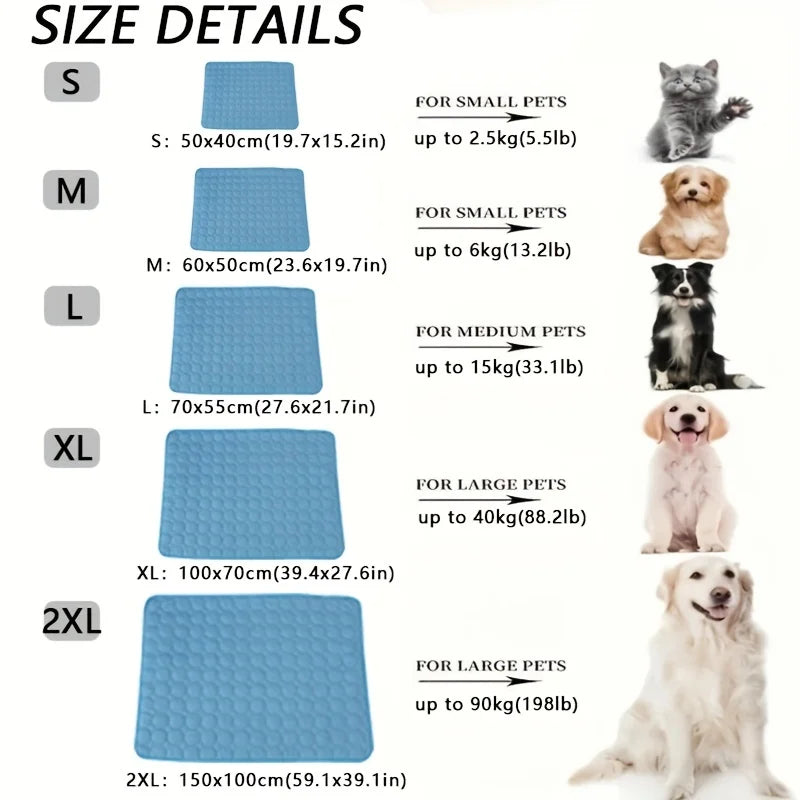 Cooling Pet Bed – Breathable Gel Mat for Summer Comfort