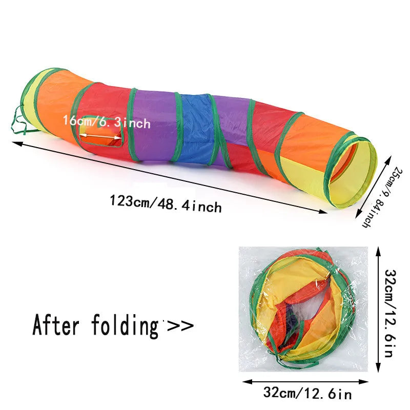 Collapsible Cat Tunnel – Crinkle Play Tube for Indoor Fun