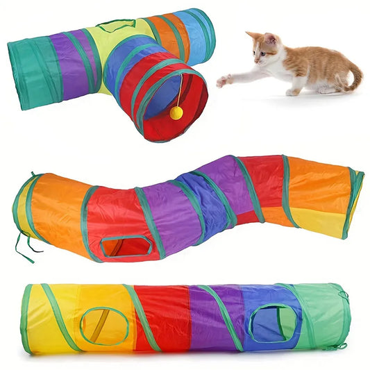 Collapsible Cat Tunnel – Crinkle Play Tube for Indoor Fun