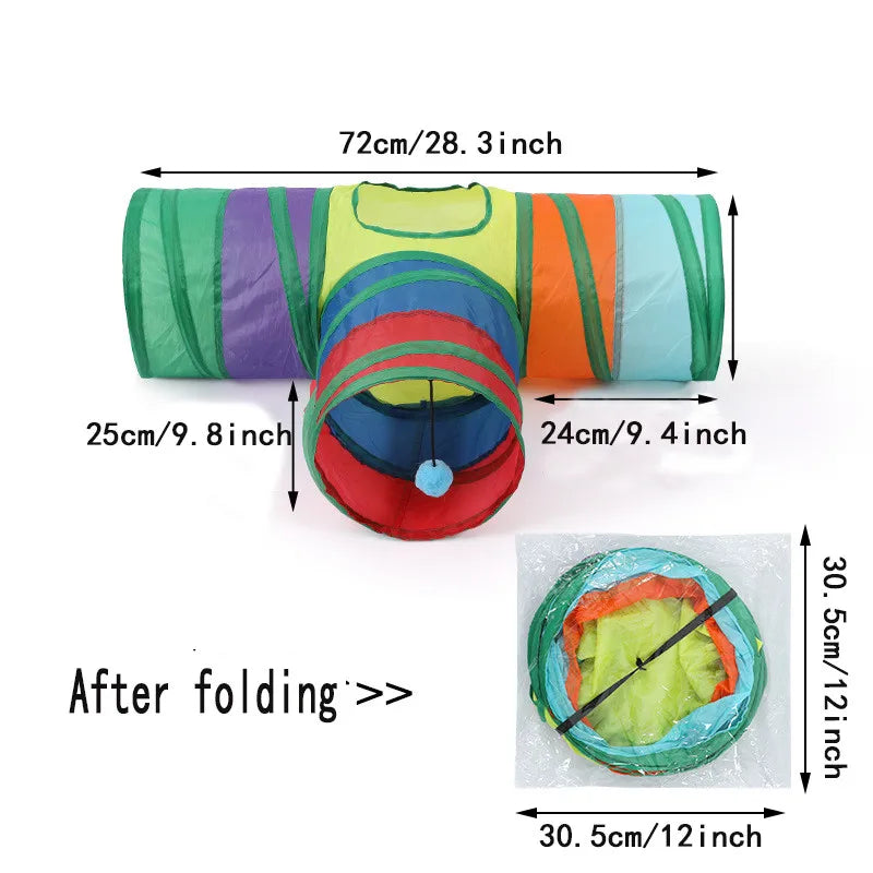 Collapsible Cat Tunnel – Crinkle Play Tube for Indoor Fun