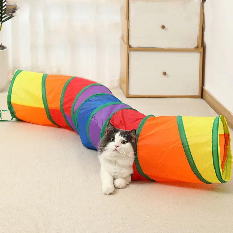 Collapsible Cat Tunnel – Crinkle Play Tube for Indoor Fun