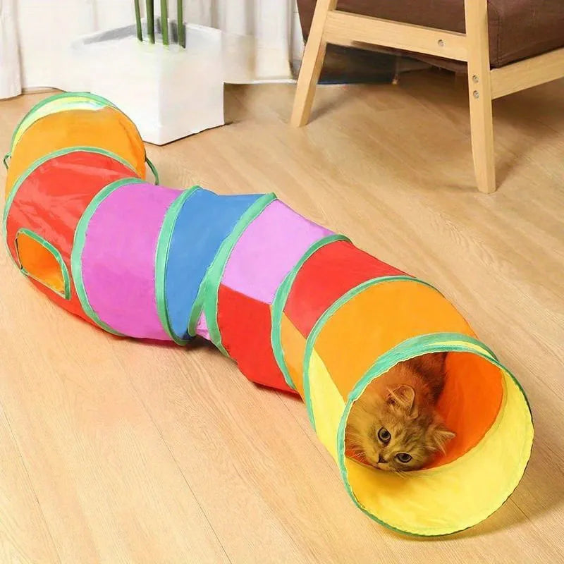Collapsible Cat Tunnel – Crinkle Play Tube for Indoor Fun