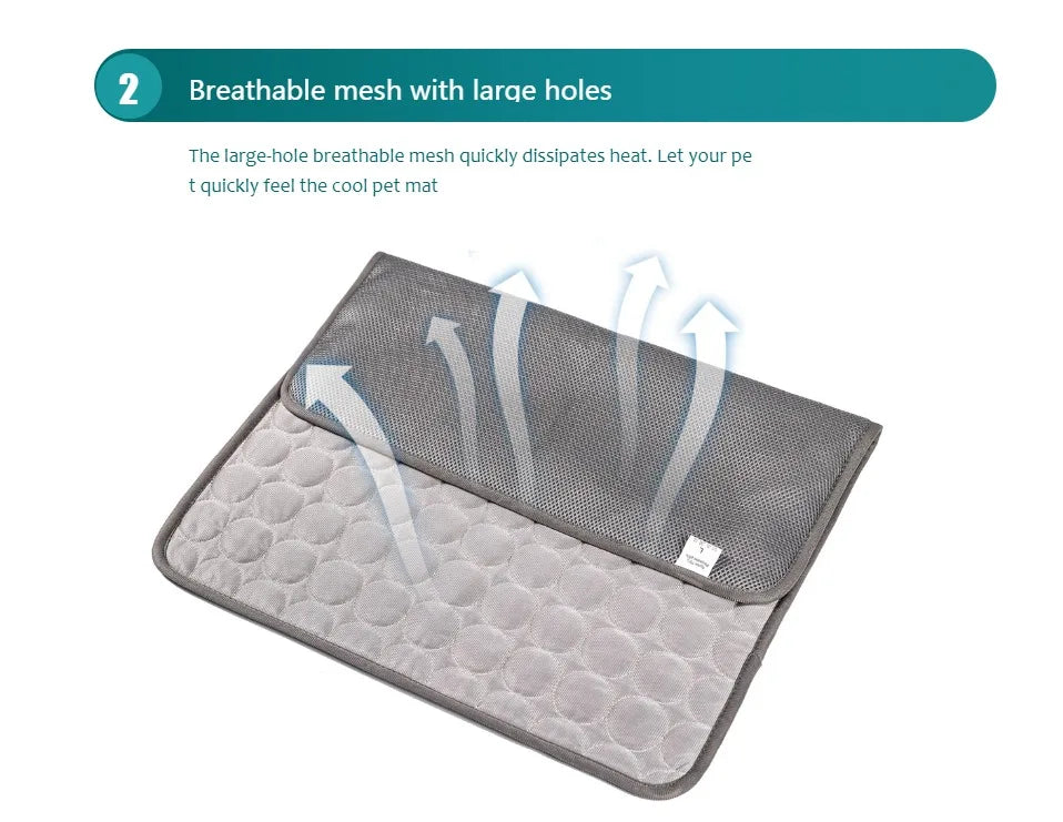 Cooling Pet Bed – Breathable Gel Mat for Summer Comfort