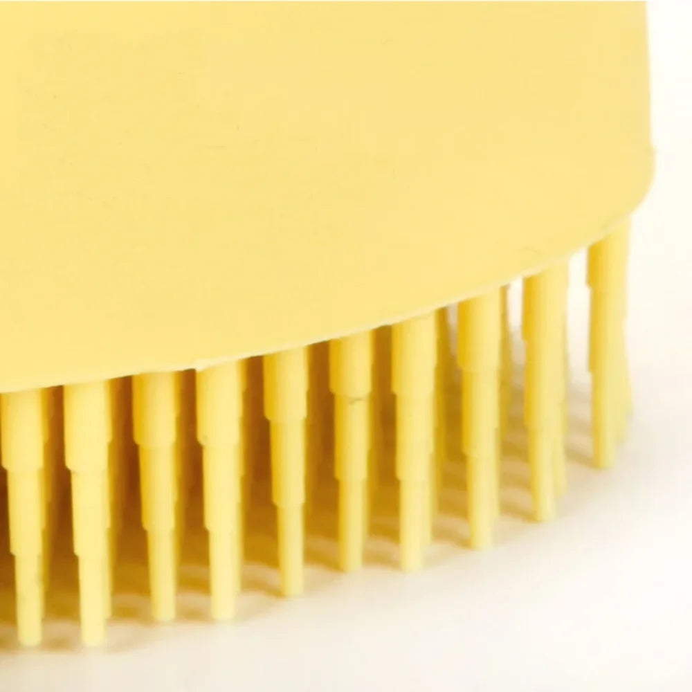 2-in-1 Pet Bath Brush – Silicone Grooming Brush with Shampoo Dispenser