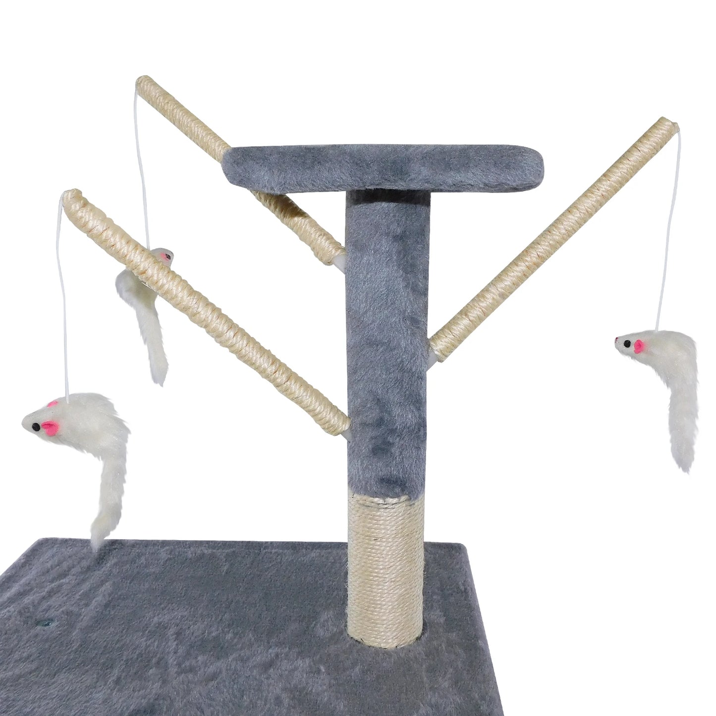 PawPure Cat Tower – Multi-Level Tree with Scratcher & Hanging Toys